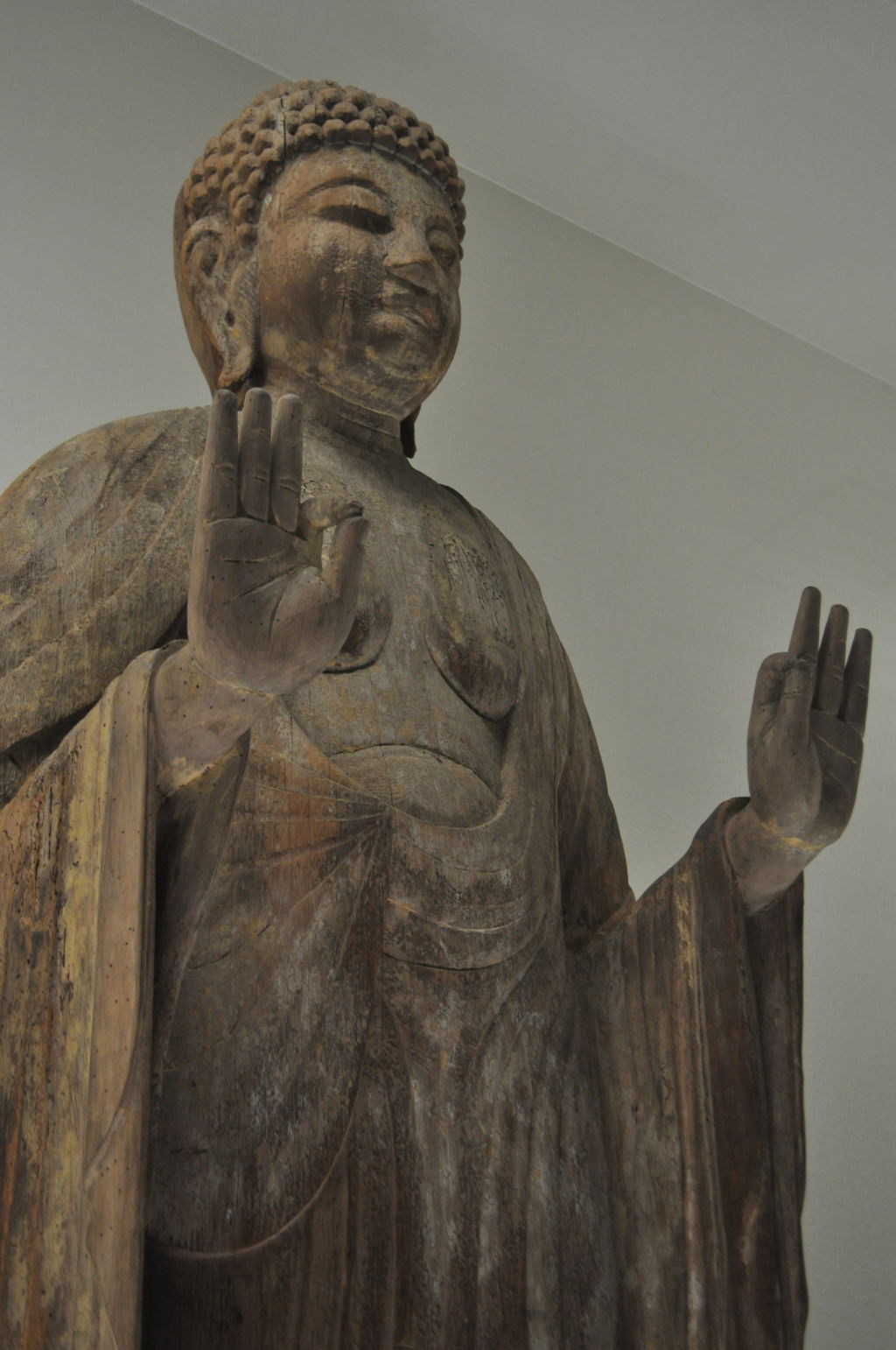 Wooden Standing Statue of Amitabha