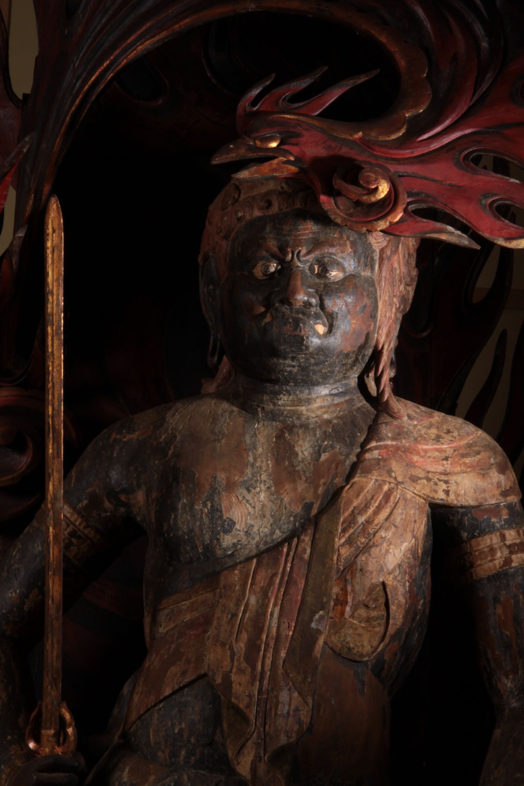 Wooden Standing Statue of Acala