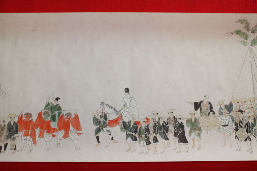 Sanctuaire Kasuga-jinja (peinture en rouleau emaki d'une cérémonie de transport d'eau de mer)