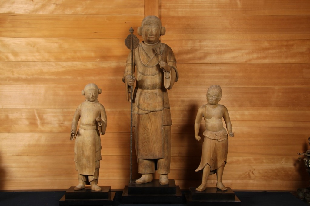 太郎天像、矜羯罗童子、制多迦童子的神像